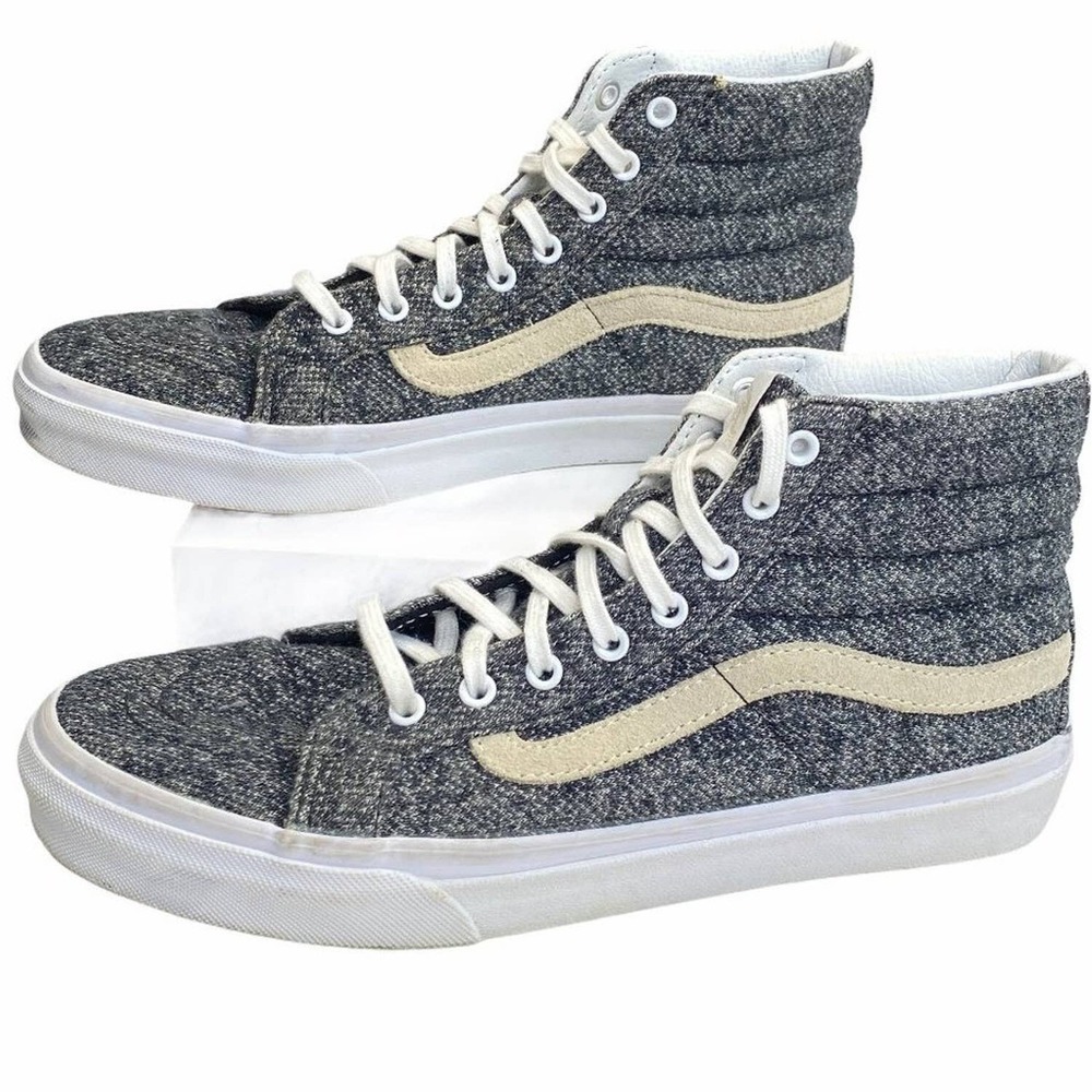 Vans Sk8-Hi High Top Sneakers Knit Textile Skate‎ Shoes Heathered Grey Mens 7